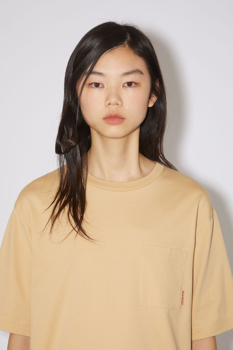 Light Brown Acne Studios Crew Neck Women's T Shirts | AJKE-43670