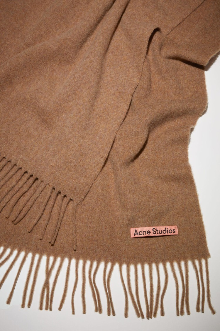 Light Brown Acne Studios Fringe Wool - Narrow Scarf | LOZX-50219