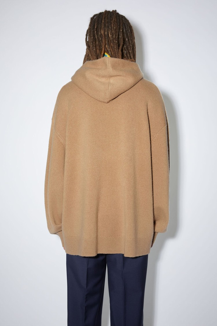 Light Brown Acne Studios Wool Hooded Jumper Men's Knitwear | KNHP-27163