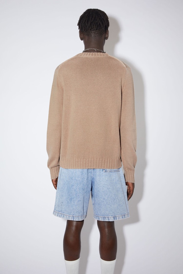 Light Brown / Beige Acne Studios Crew Neck Jumper Men's Knitwear | XKYO-51072