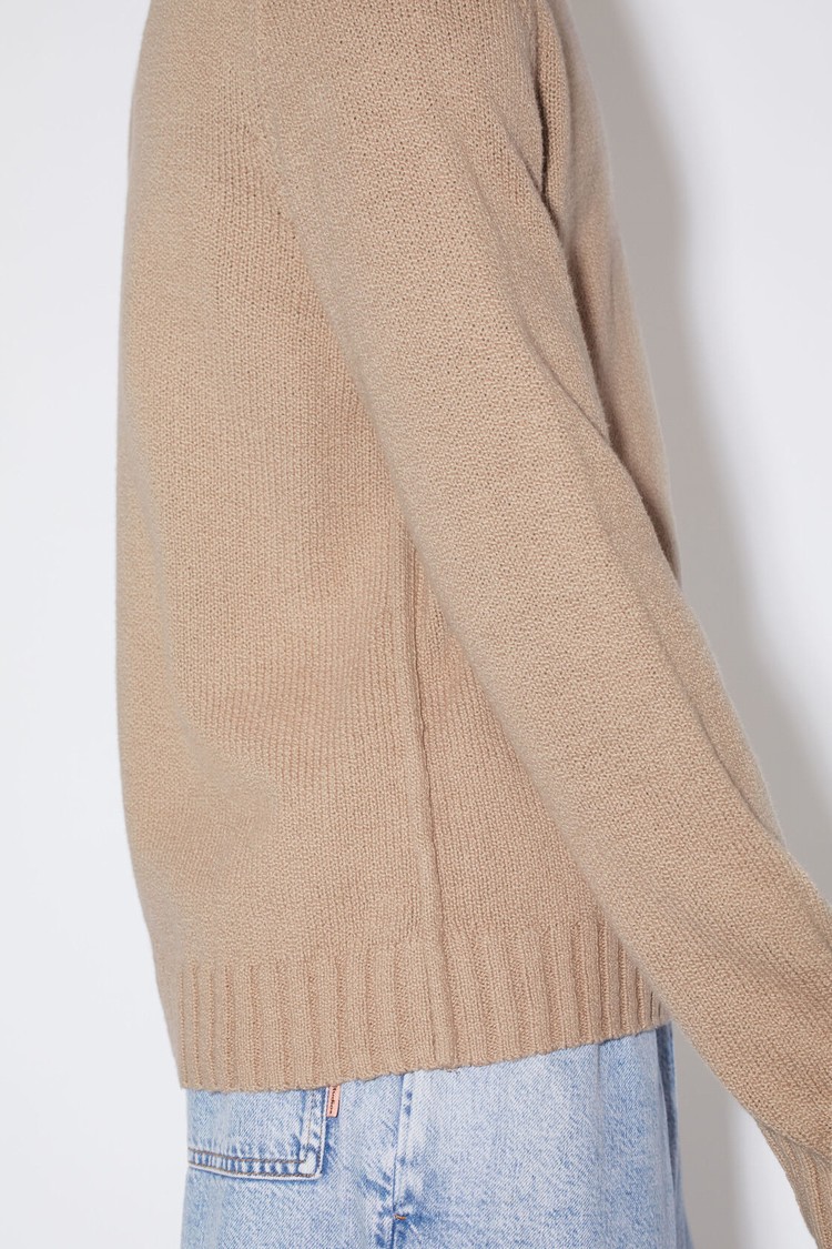 Light Brown / Beige Acne Studios Crew Neck Jumper Men's Knitwear | XKYO-51072