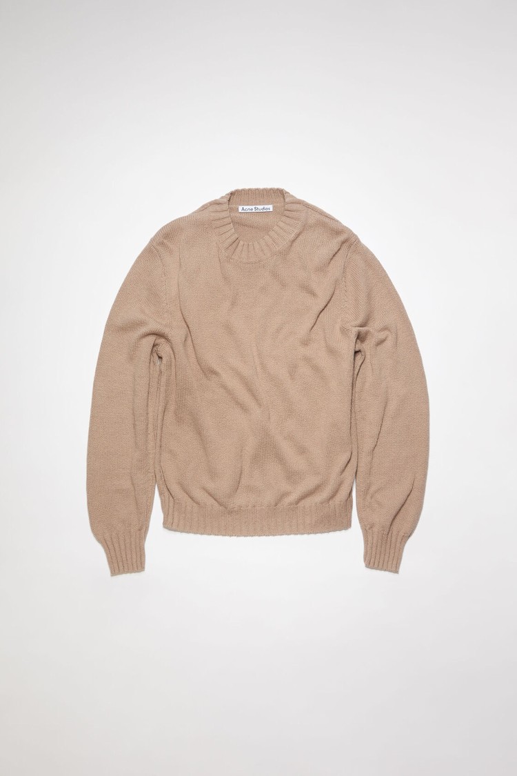 Light Brown / Beige Acne Studios Crew Neck Jumper Men's Knitwear | XKYO-51072