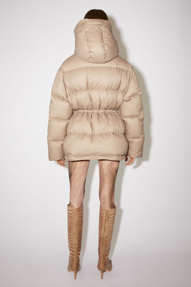 Light Brown / Beige Acne Studios Hooded Puffer Women's Jackets | JAWN-85429