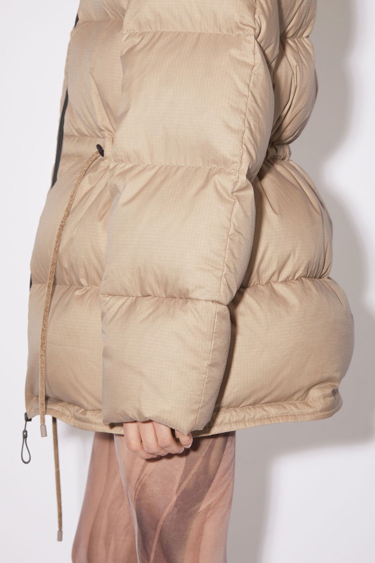 Light Brown / Beige Acne Studios Hooded Puffer Women's Jackets | JAWN-85429