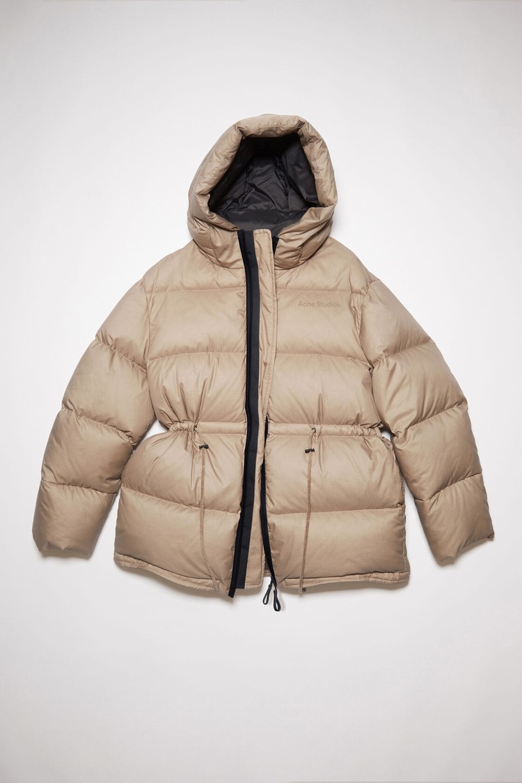 Light Brown / Beige Acne Studios Hooded Puffer Women's Jackets | JAWN-85429