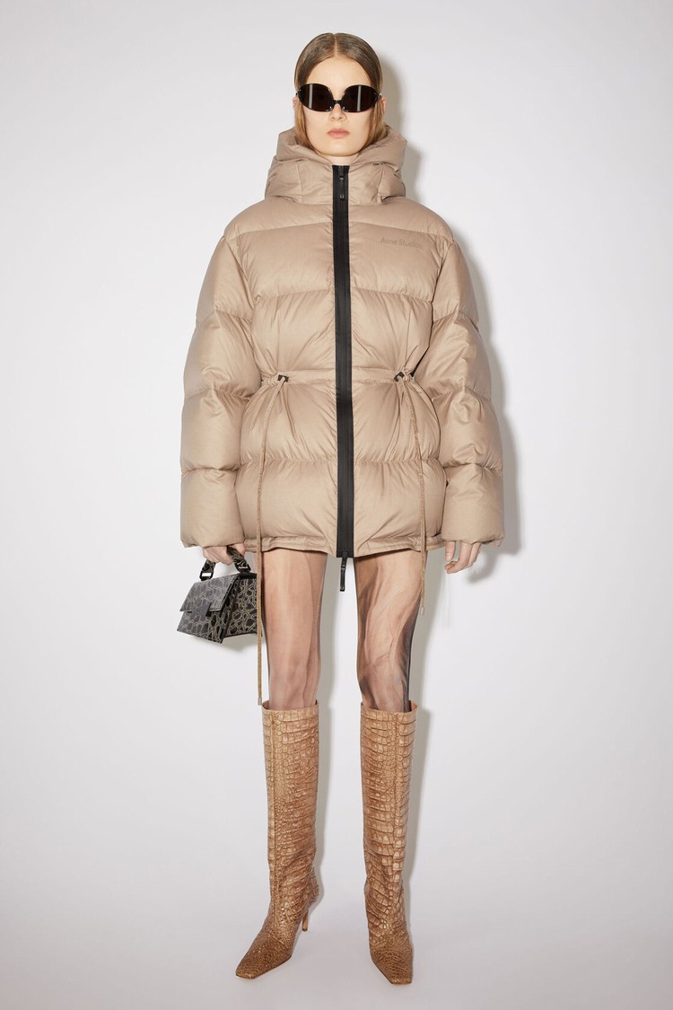 Light Brown / Beige Acne Studios Hooded Puffer Women\'s Jackets | JAWN-85429