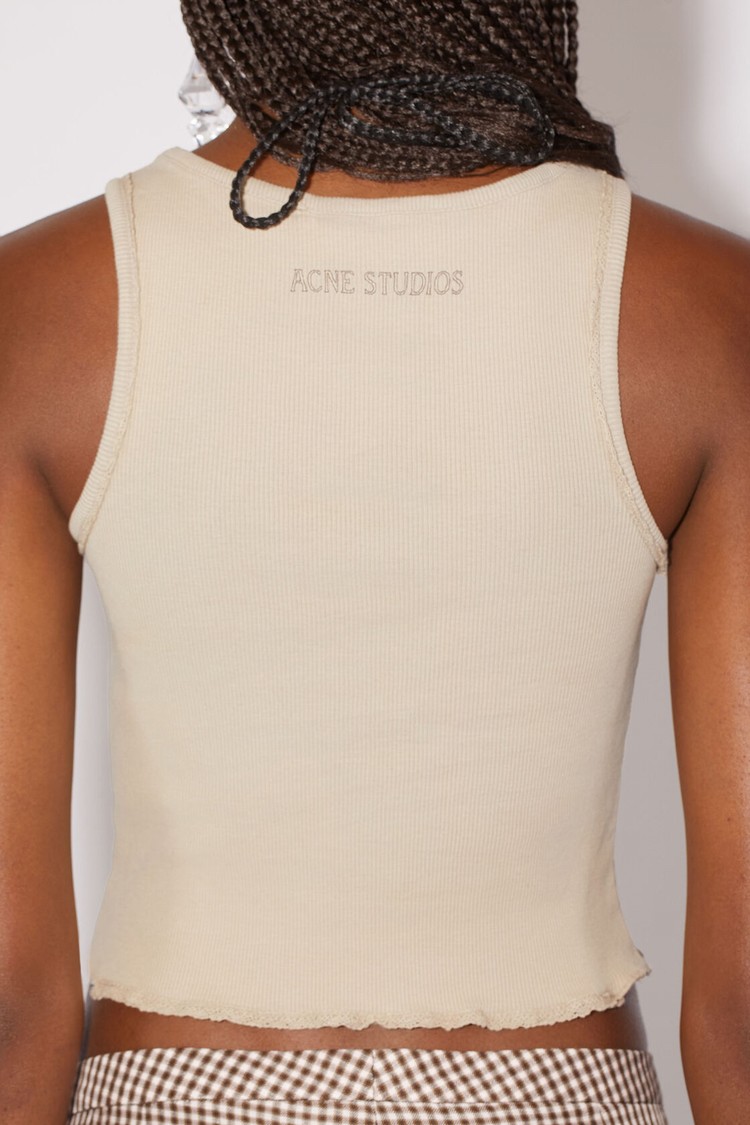 Light Brown / Beige Acne Studios Ribbed Tank Top Women's T Shirts | BSTK-02647