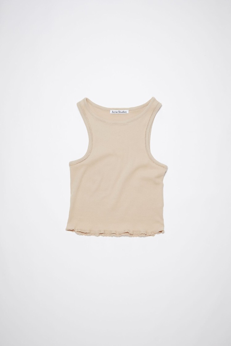 Light Brown / Beige Acne Studios Ribbed Tank Top Women's T Shirts | BSTK-02647