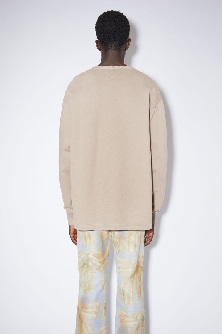 Light Brown / Beige Acne Studios Stamp Logo Men's Sweatshirts | UMZL-63248