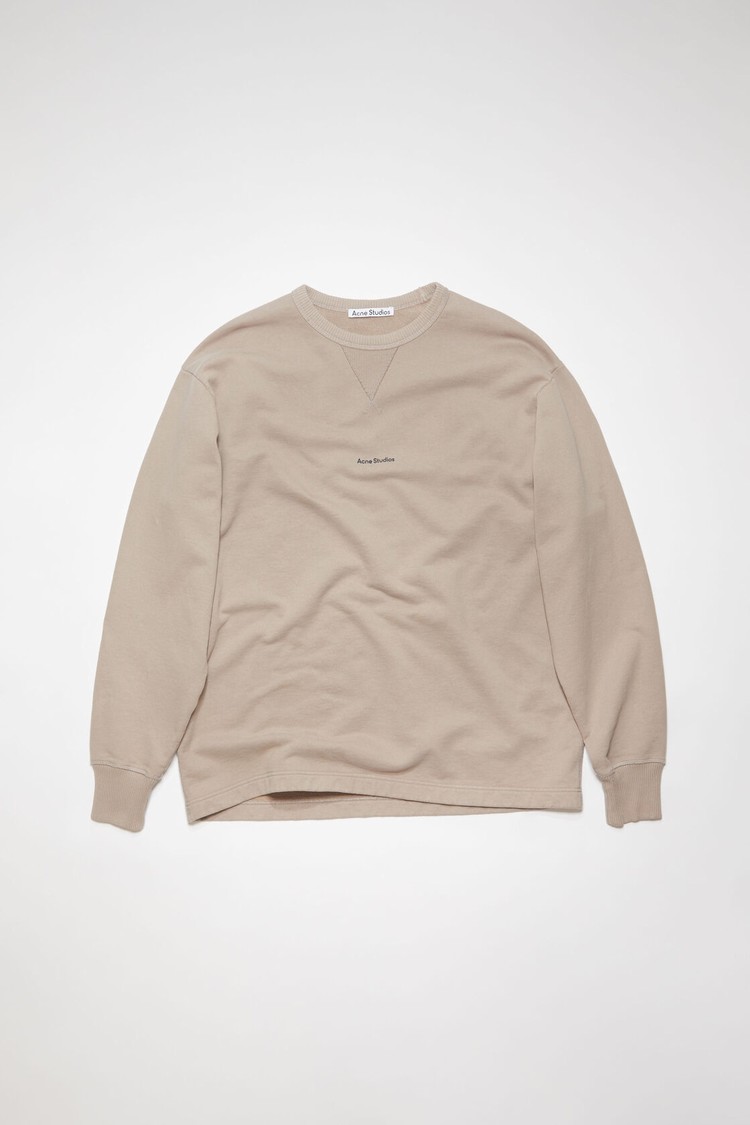 Light Brown / Beige Acne Studios Stamp Logo Men's Sweatshirts | UMZL-63248