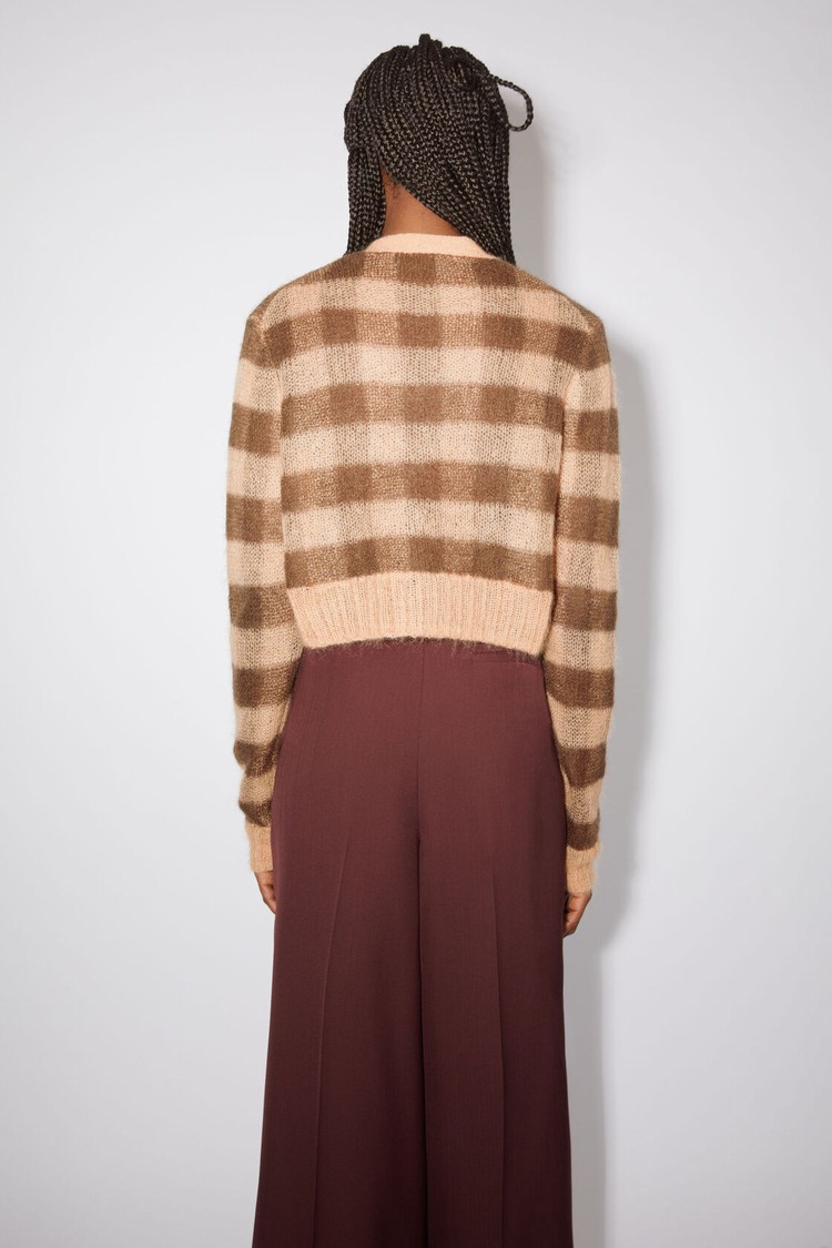 Light Brown / Dark Brown Acne Studios Gingham Women's Knitwear | IUZC-96081