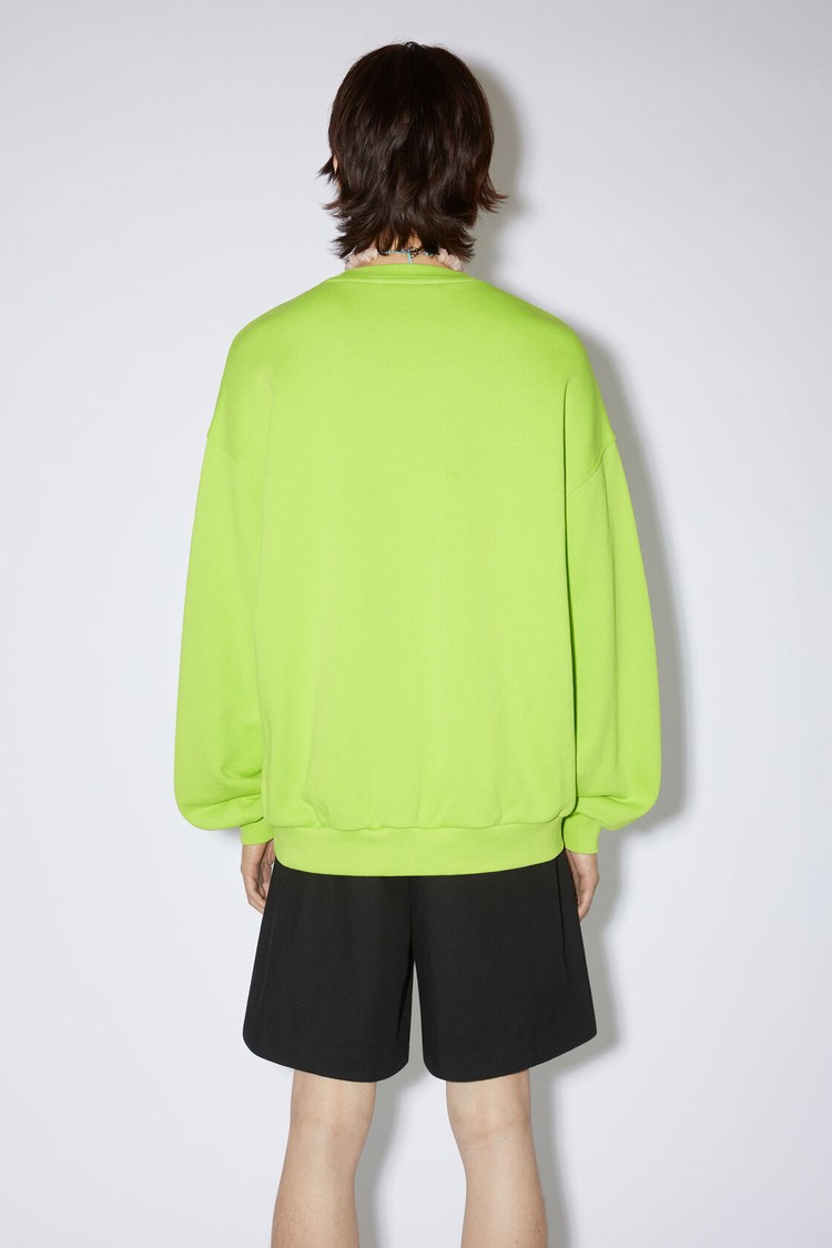 Light Green Acne Studios Crew Neck Bubble Logo Men's Sweatshirts | DUHM-76183