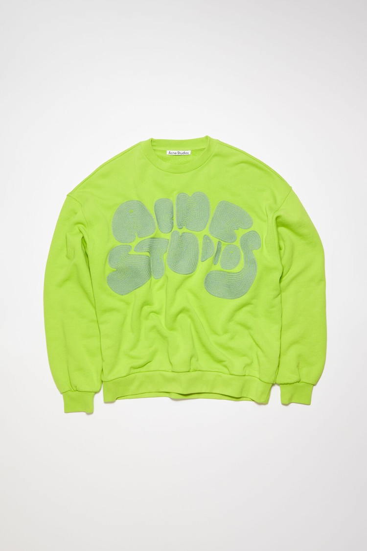 Light Green Acne Studios Crew Neck Bubble Logo Men's Sweatshirts | DUHM-76183