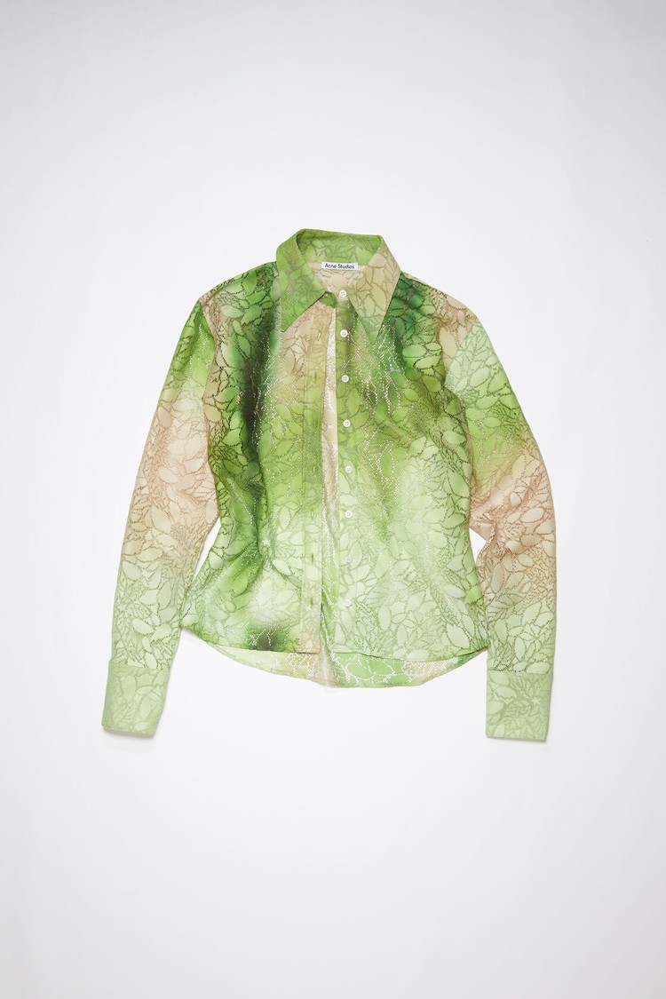 Light Green Acne Studios Lace Button-up Women's Shirts | UXHL-03645