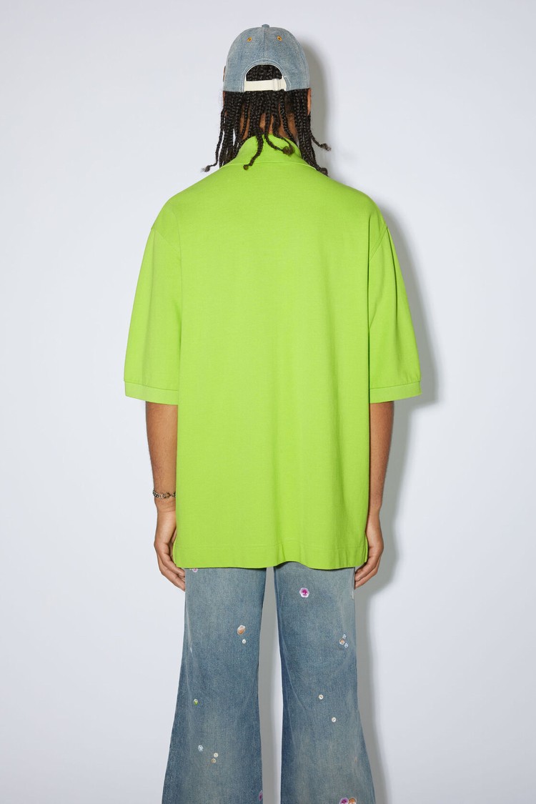 Light Green Acne Studios Logo Polo Men's T Shirts | QZCV-18367