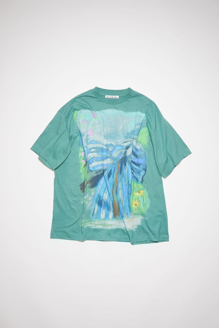 Light Green Acne Studios Printed Women's T Shirts | KHOW-57294