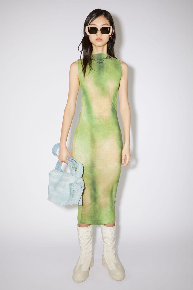 Light Green Acne Studios Printed Women\'s Dress | SVWU-89745