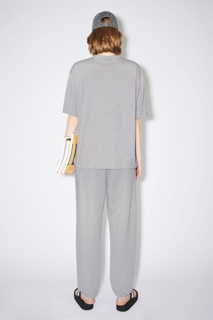 Light Grey Acne Studios Face Logo Patch Women's T Shirts | TMWL-04971