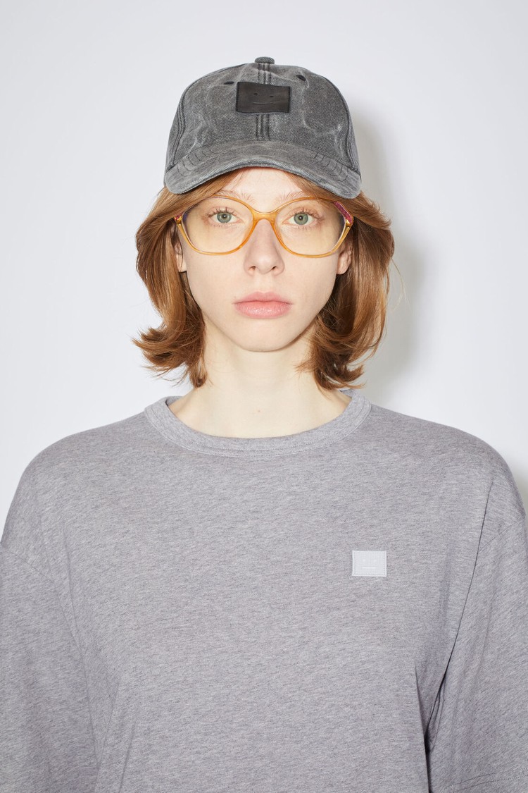 Light Grey Acne Studios Face Logo Patch Women's T Shirts | TMWL-04971