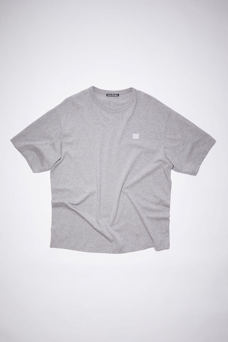 Light Grey Acne Studios Face Logo Patch Women's T Shirts | TMWL-04971