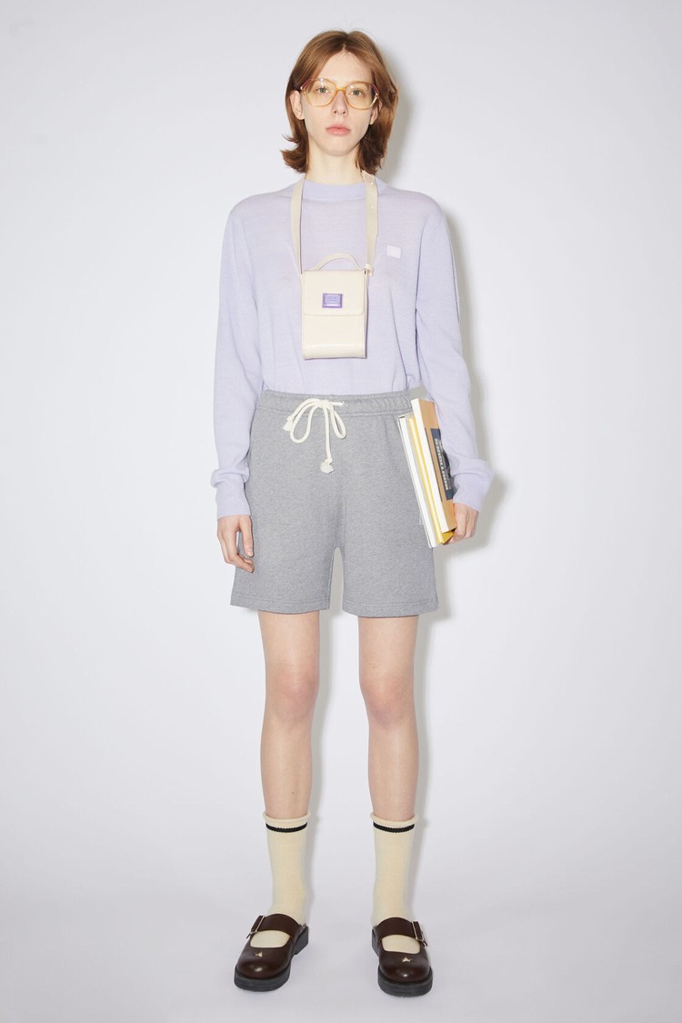 Light Grey Acne Studios Fleece Women\'s Shorts | PAMW-09482