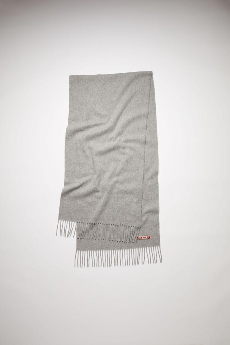 Light Grey Acne Studios Fringe Wool - Narrow Scarf | PIJX-10759