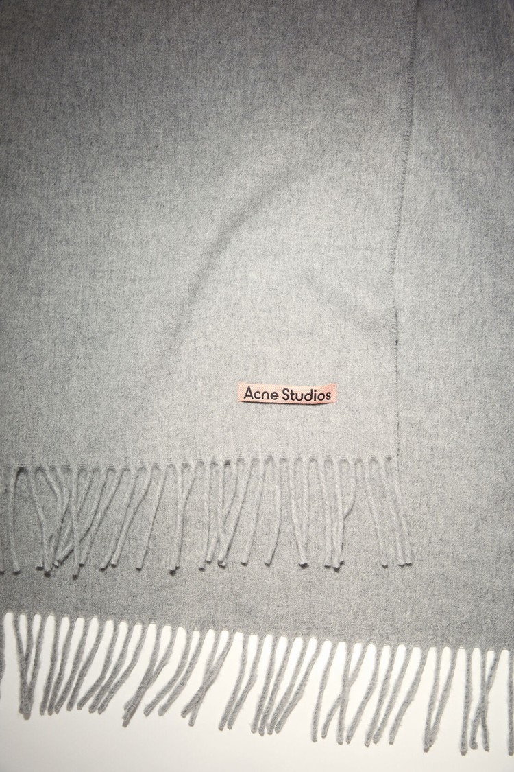 Light Grey Acne Studios Fringe Wool - Oversized Scarf | LHSY-13547