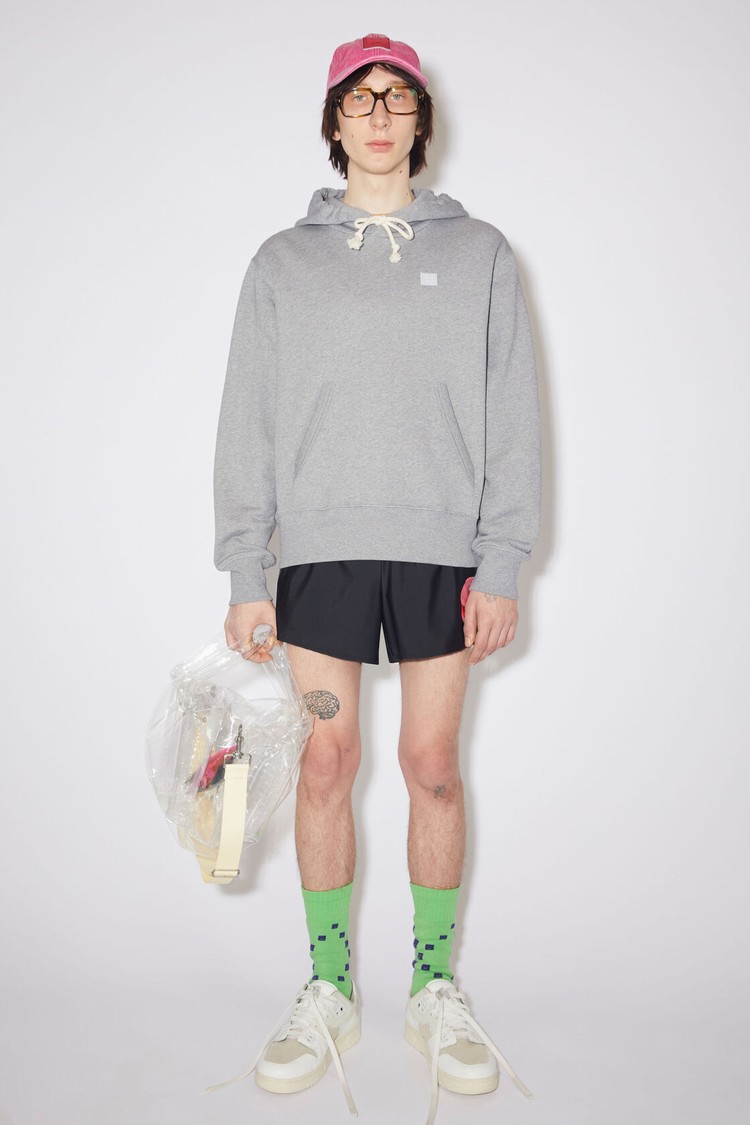 Light Grey Acne Studios Hooded Men\'s Hoodie | XPAN-98360