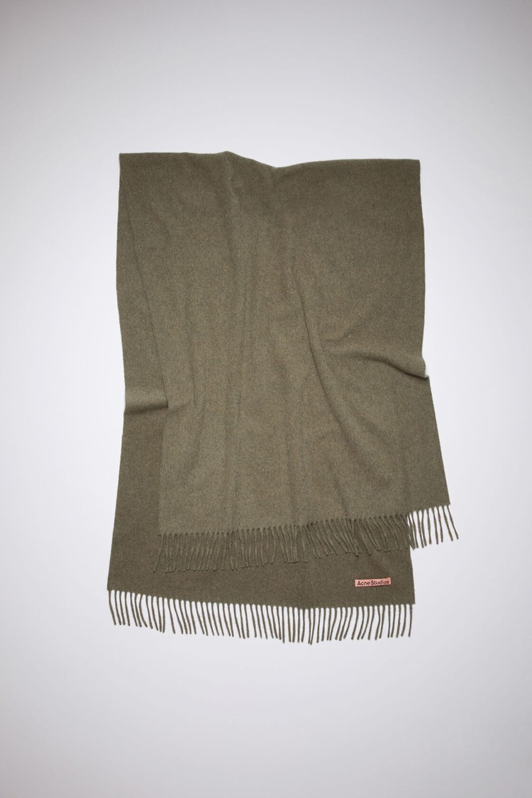 Light Olive Acne Studios Fringe Wool - Oversized Scarf | URKJ-10362