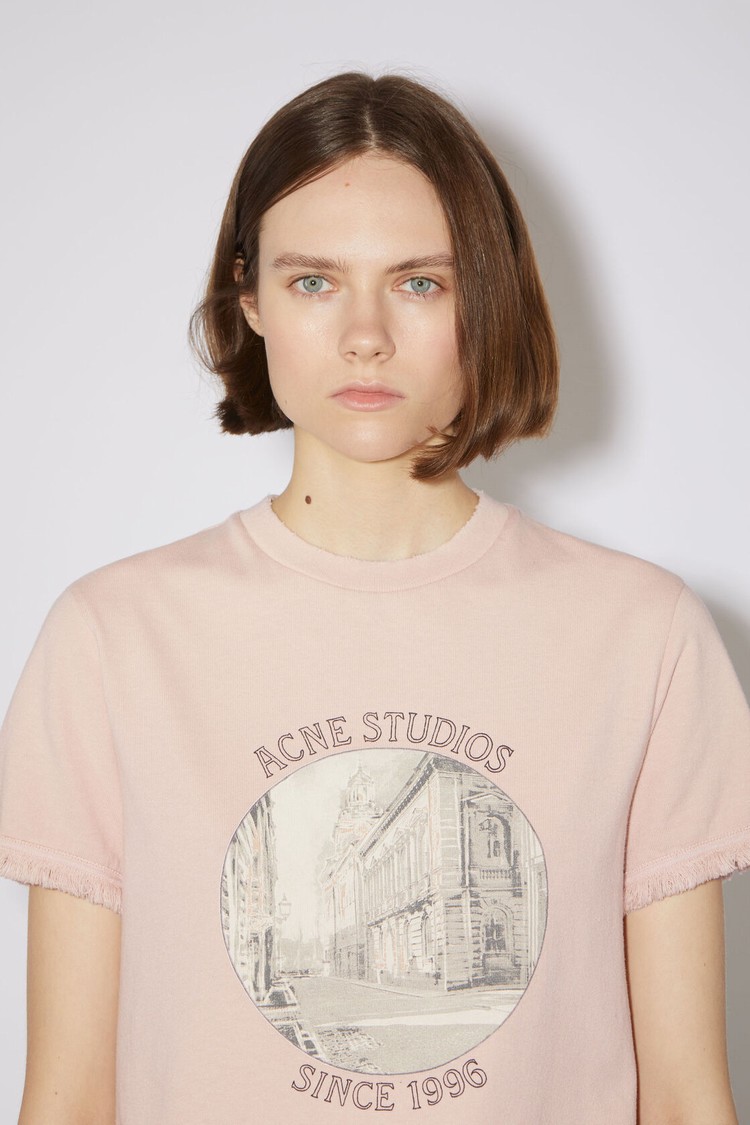 Light Pink Acne Studios Printed Women's T Shirts | KHUL-72195