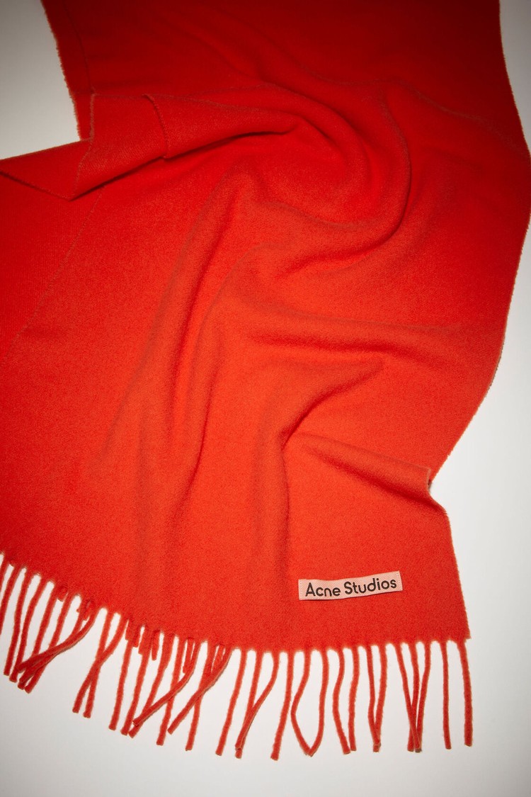 Light Red Acne Studios Fringe Wool - Narrow Scarf | QJUT-43861