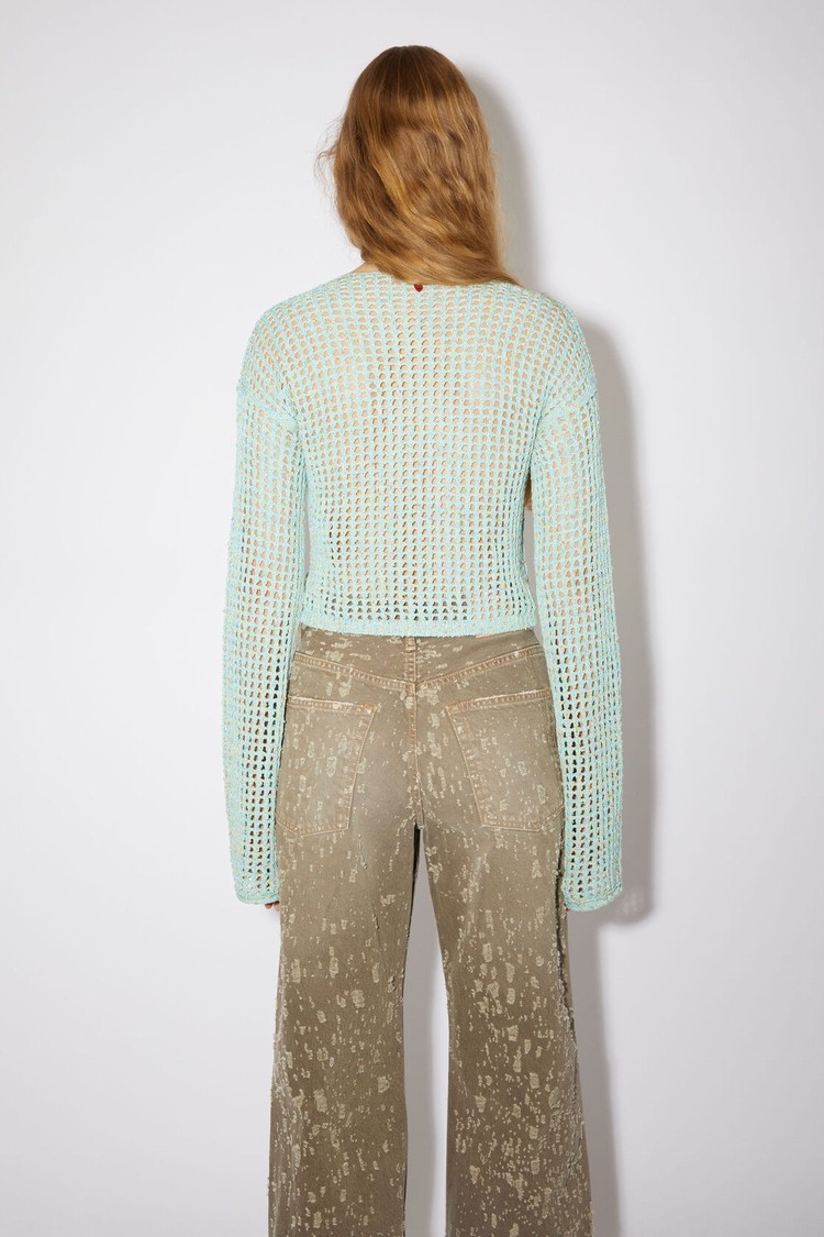 Light Turquoise / Blue Acne Studios Knitted V-neck Jumper Women's Knitwear | BDSH-53791