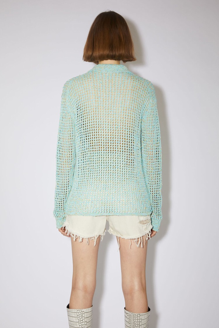 Light Turquoise / Blue Acne Studios Knitted Polo Women's Knitwear | BGQD-02981