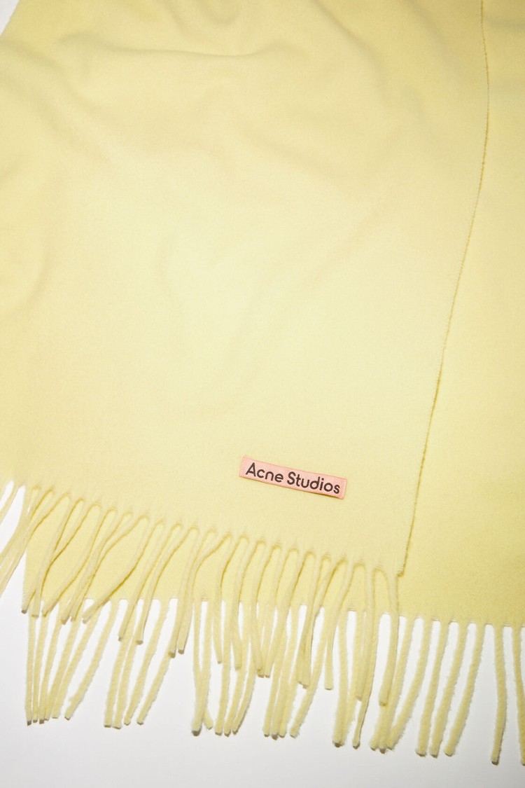 Light Yellow Acne Studios Fringe Wool - Narrow Scarf | LSXC-46197