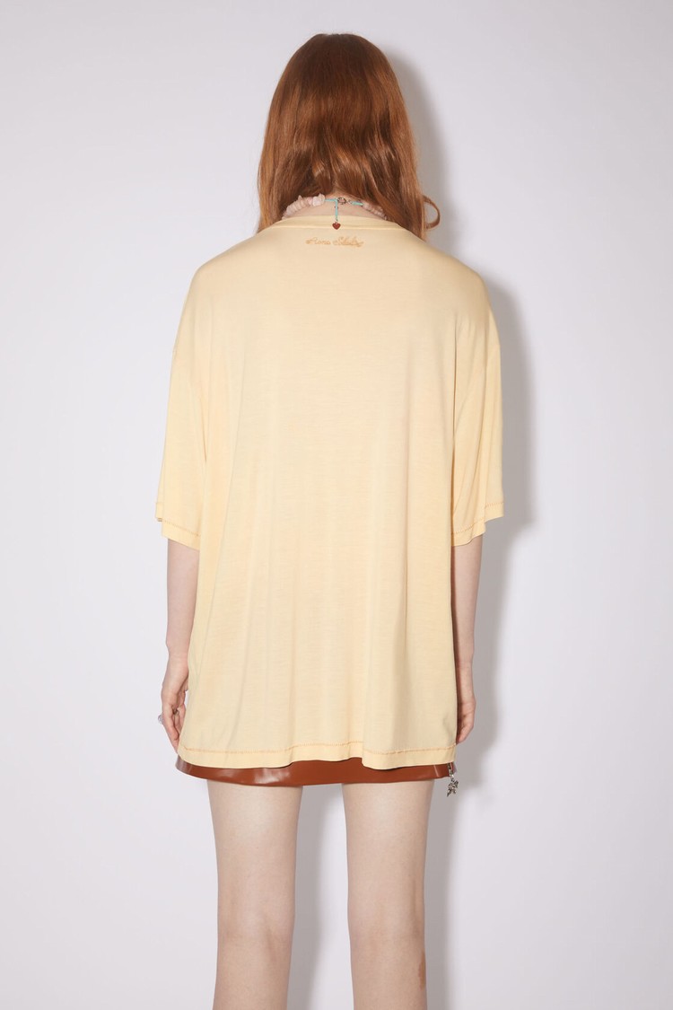 Light Yellow Acne Studios Light Jersey Women's T Shirts | OFYR-13720