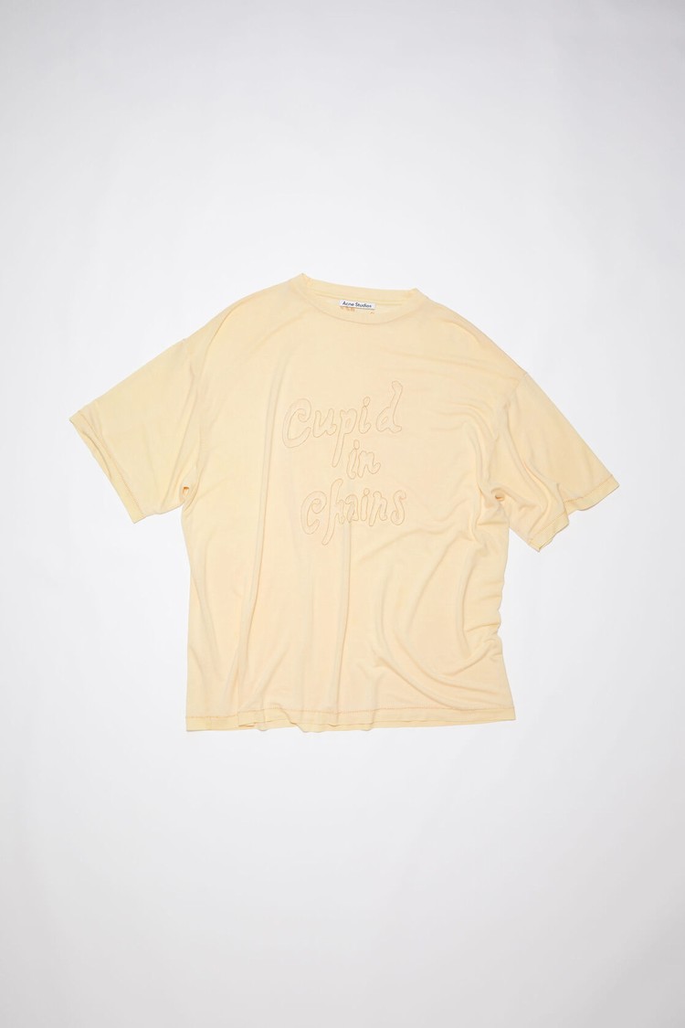 Light Yellow Acne Studios Light Jersey Women's T Shirts | OFYR-13720