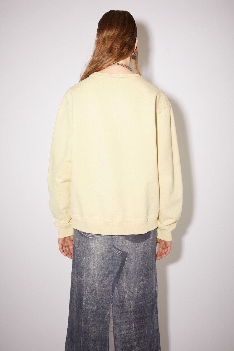 Light Yellow Acne Studios Stamp Logo Women's Sweatshirts | TRSB-23894