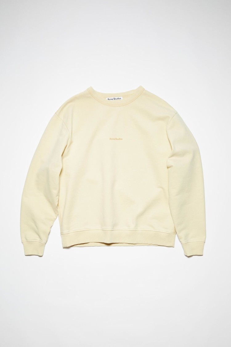 Light Yellow Acne Studios Stamp Logo Women's Sweatshirts | TRSB-23894