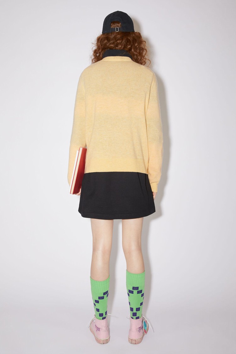 Light Yellow Acne Studios Wool Crew Neck Women's Knitwear | AVPQ-97805