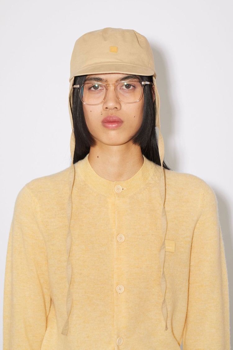 Light Yellow Acne Studios Wool Crew Neck Women's Cardigan | QBNV-64157