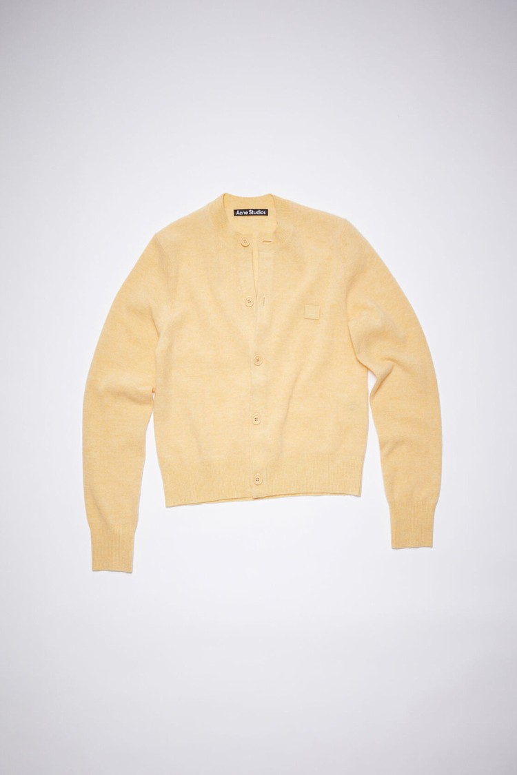 Light Yellow Acne Studios Wool Crew Neck Women's Cardigan | QBNV-64157