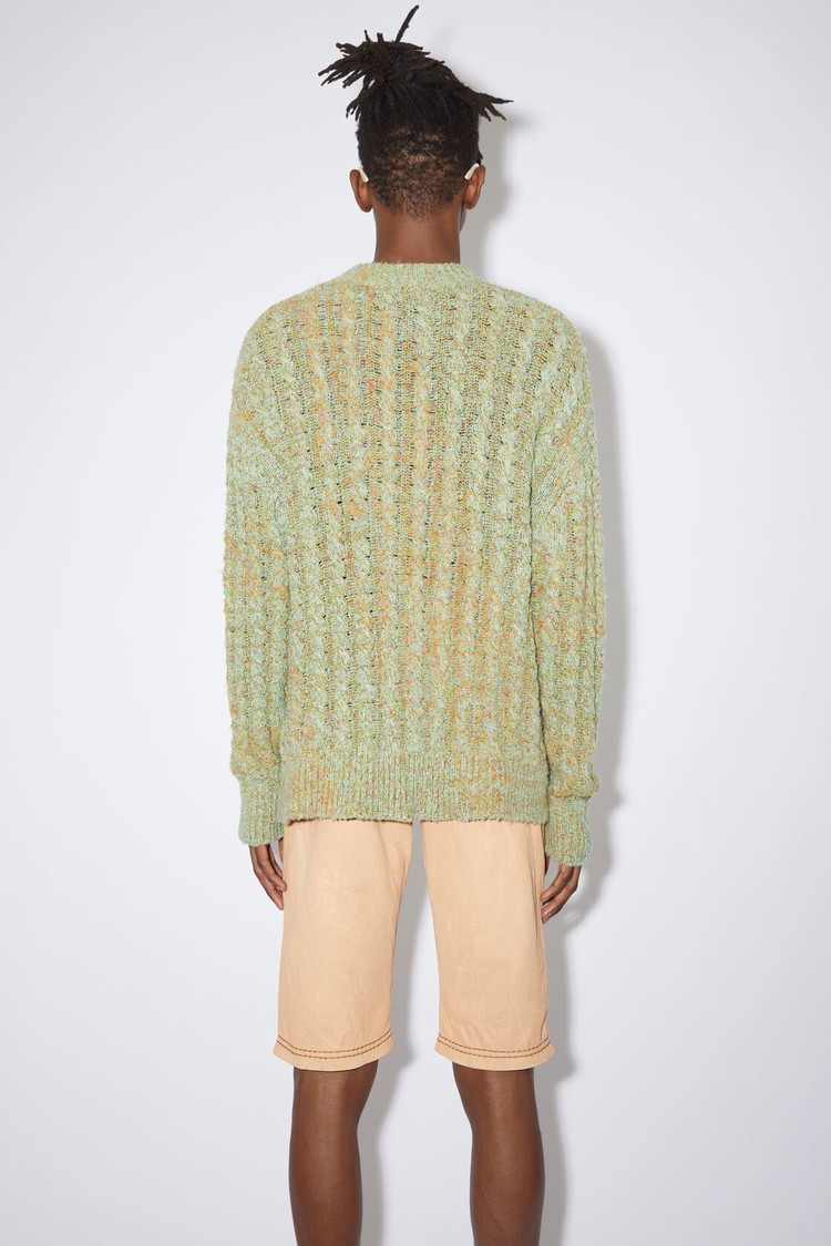 Mint / Green Acne Studios Cable Knit Jumper Men's Knitwear | EAQI-09354