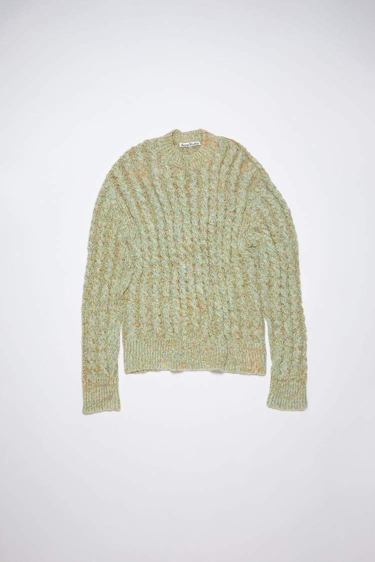 Mint / Green Acne Studios Cable Knit Jumper Men's Knitwear | EAQI-09354