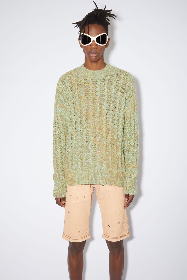 Mint / Green Acne Studios Cable Knit Jumper Men\'s Knitwear | EAQI-09354