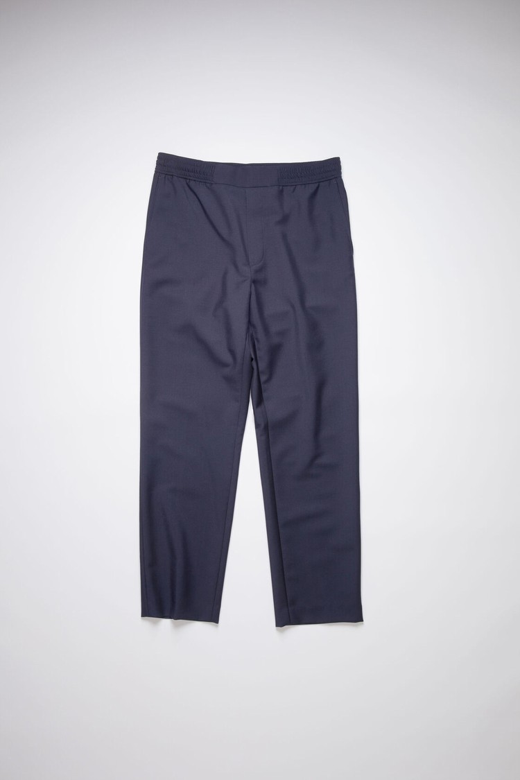 Navy Acne Studios Mohair-blend Men's Trousers | PCJY-92870