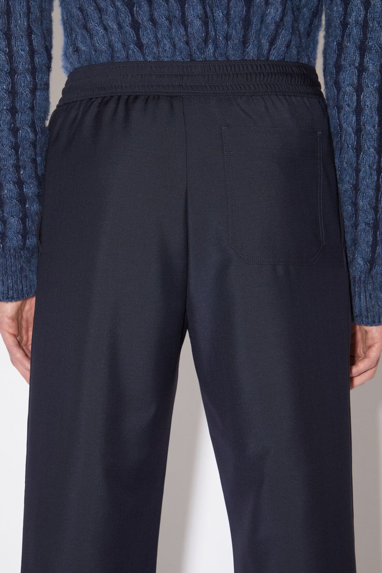 Navy Acne Studios Mohair-blend Men's Trousers | PCJY-92870