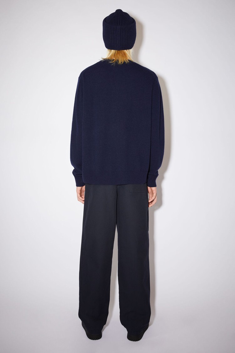 Navy Acne Studios Wool Crew Neck Men's Knitwear | UDGS-57930