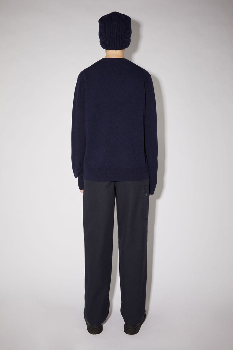 Navy Acne Studios Wool Crew Neck Women's Knitwear | XHAT-24139