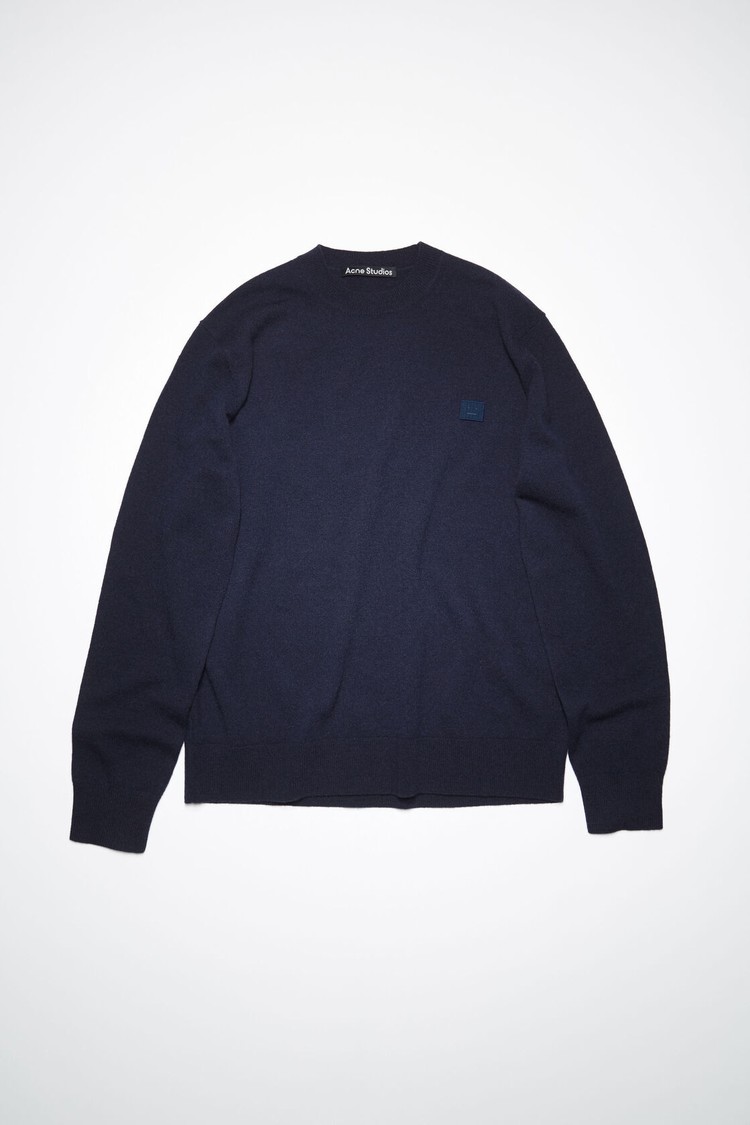 Navy Acne Studios Wool Crew Neck Women's Knitwear | XHAT-24139