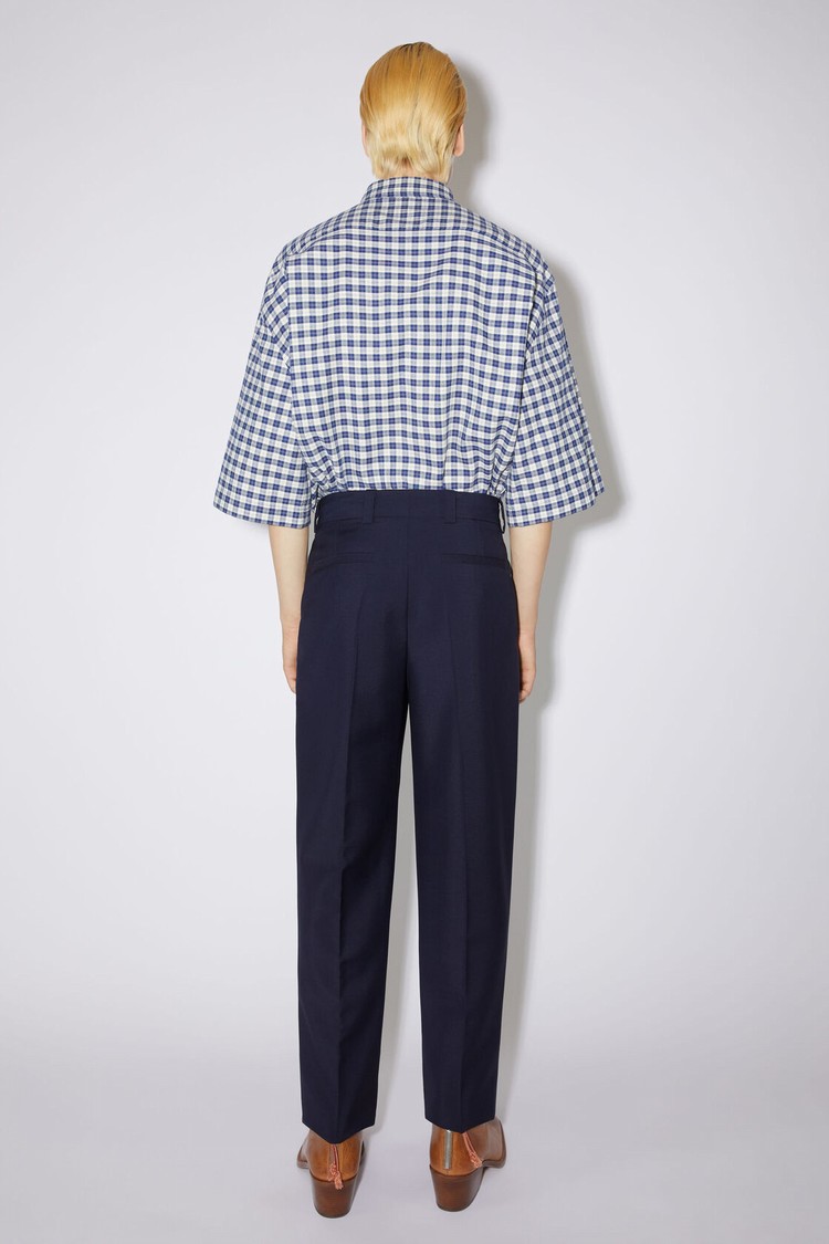 Navy Acne Studios Wool-blend Tailored Men's Trousers | TBJY-23967